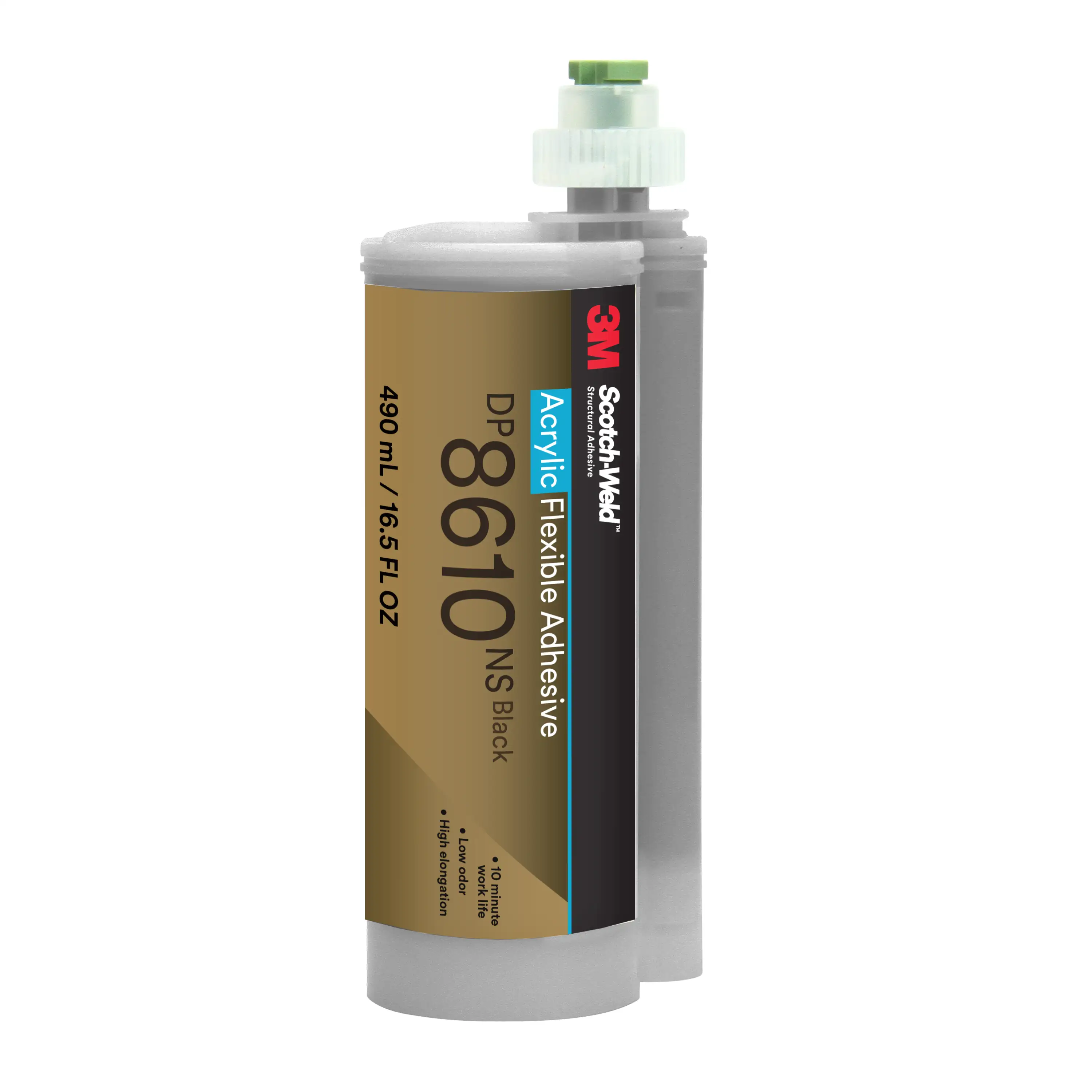 3M™ 스카치-웰드™ Low VOC 연질 아크릴 접착제 DP8610NS, 검정, 490 mL 듀오팩