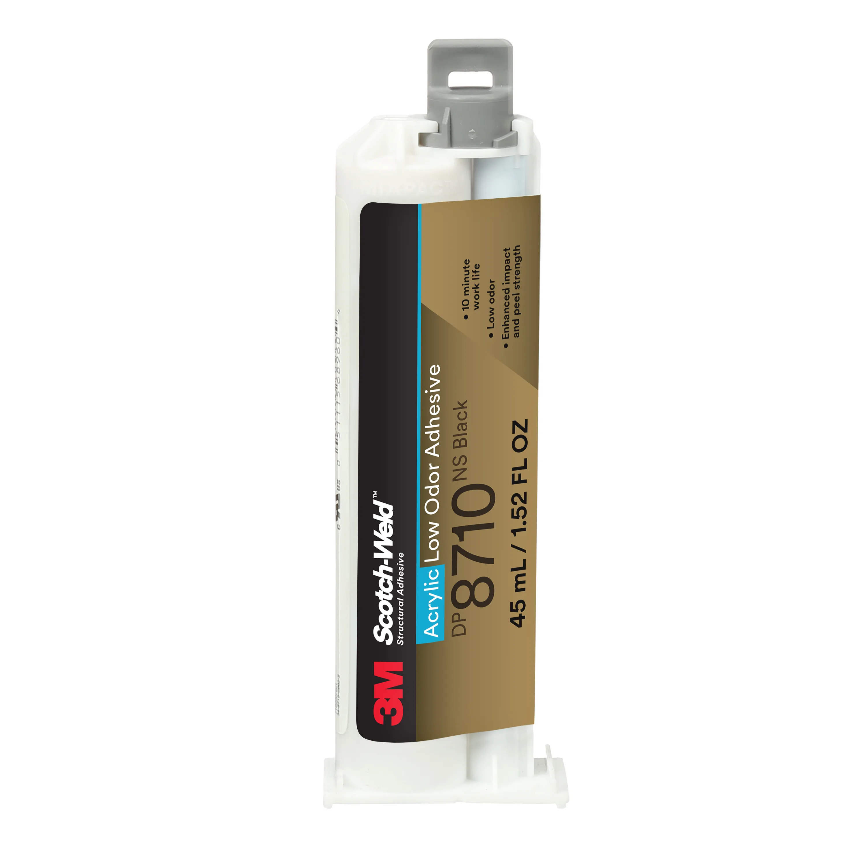 3M™ 스카치-웰드™ Low VOC 비인화성 아크릴 접착제 DP8710NS, 검정, 45 mL 듀오팩