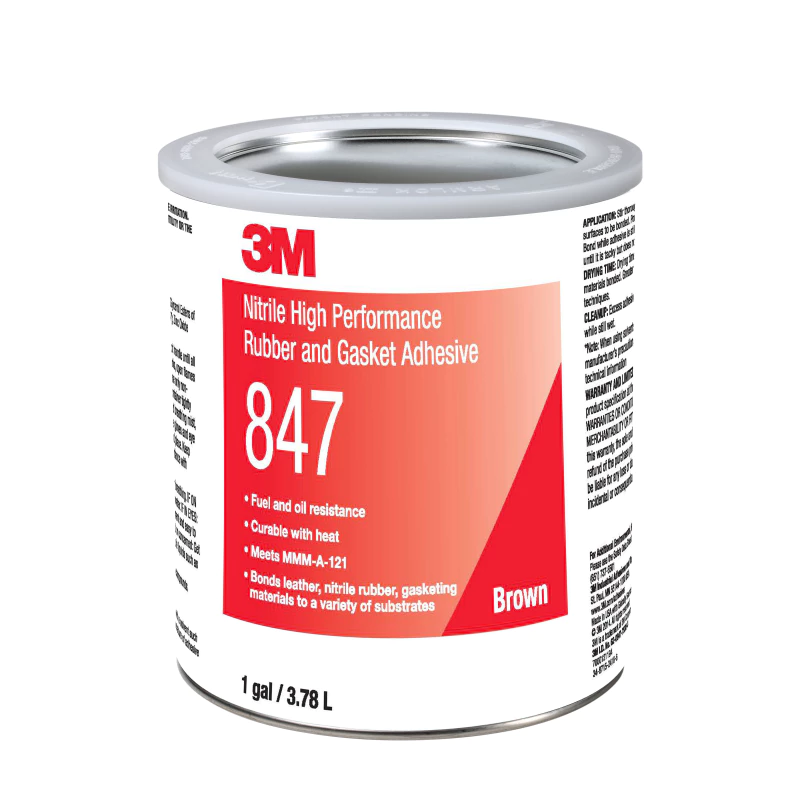 3M™ 니트릴 고성능 고무 가스켓 접착제 847, 갈색, 3.8 L 캔