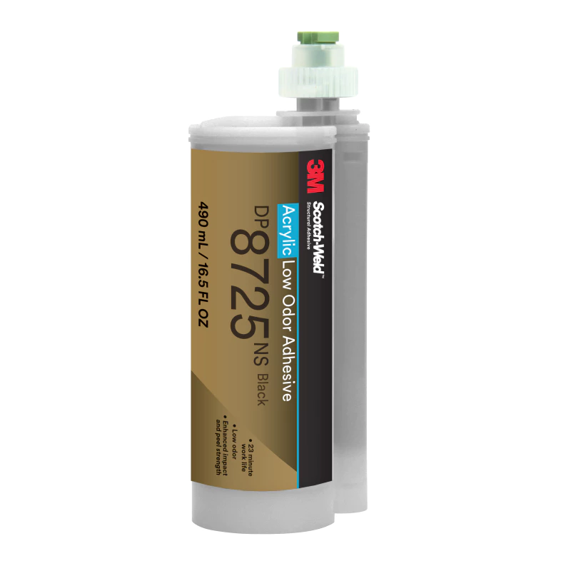 3M™ 스카치-웰드™ Low VOC 비인화성 아크릴 접착제 DP8725NS, 검정, 490 mL 듀오팩