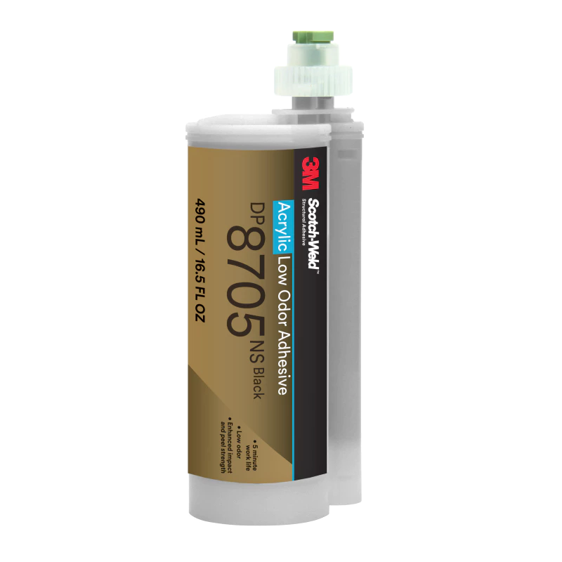 3M™ 스카치-웰드™ Low VOC 비인화성 아크릴 접착제 DP8705NS, 검정, 490 mL 듀오팩