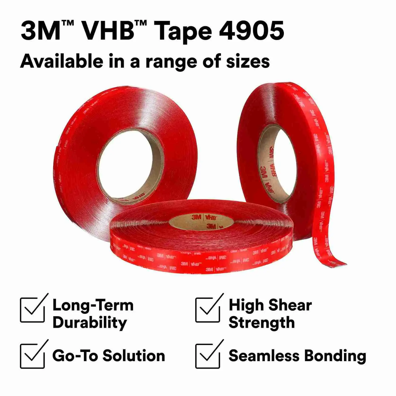 3M™ VHB™ 액세서리 본딩 아크릴 폼 양면 테이프 4905, 투명, 305 mm x 33 m thumbnail 2