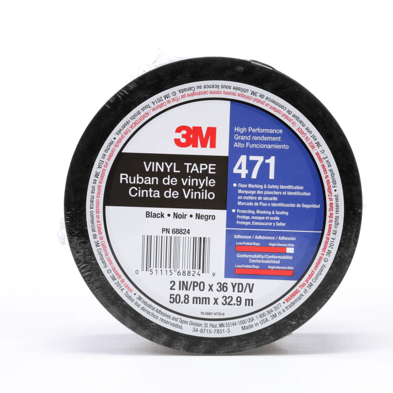 3M™ 비닐 테이프 471, 검정, 50.8 mm x 32.91 m