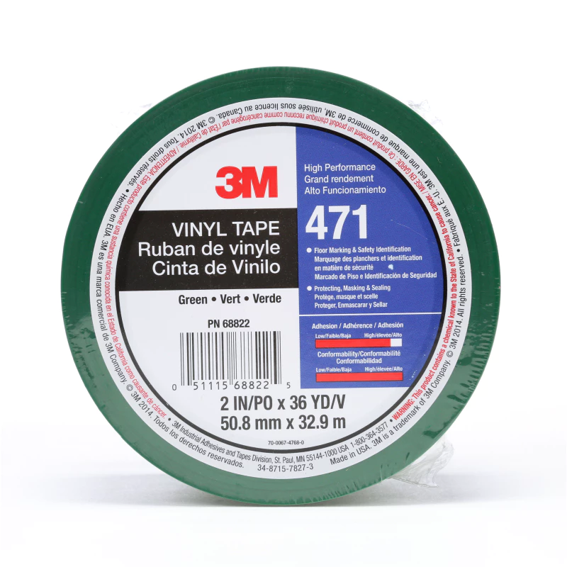 3M™ 비닐 테이프 471, 초록, 50.8 mm x 32.91 m