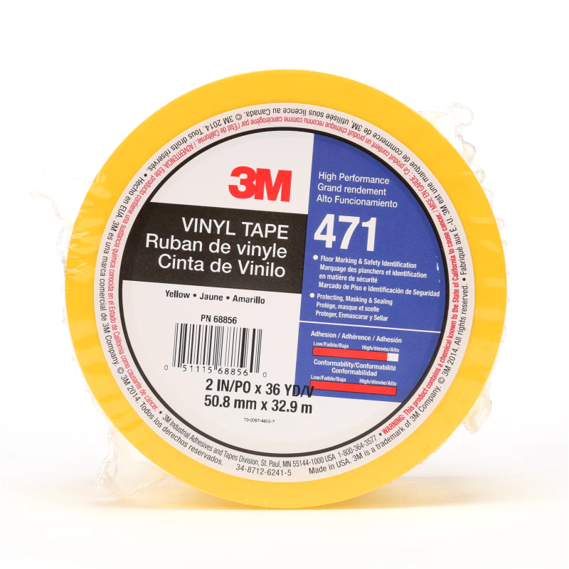 3M™ 비닐 테이프 471, 노랑, 50.8 mm x 32.91 m