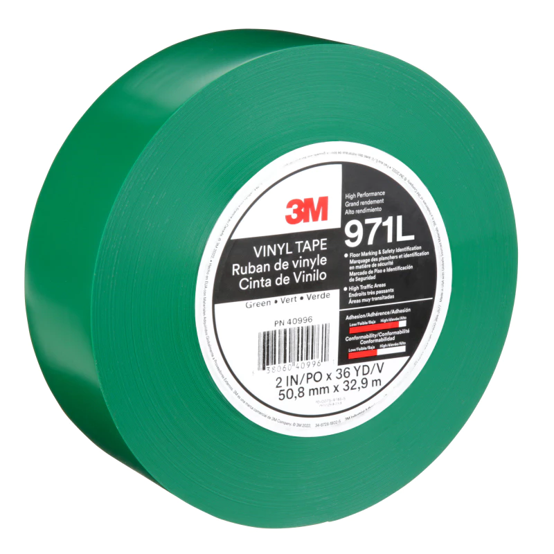 3M™ 울트라 듀러블 바닥 라인 테이프 971L, 초록, 50.8 mm x 32.92 m