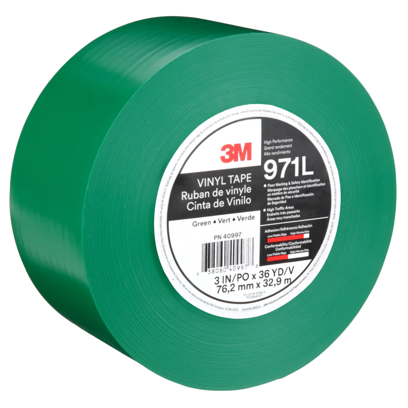 3M™ 울트라 듀러블 바닥 라인 테이프 971L, 초록, 76.2 mm x 32.92 m