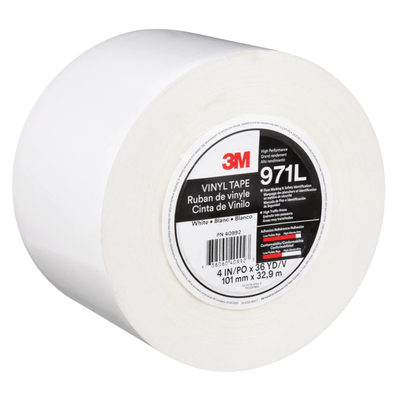 3M™ 울트라 듀러블 바닥 라인 테이프 971L, 흰색, 101.6 mm x 32.92 m