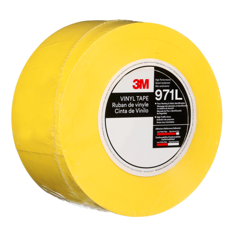 3M™ 울트라 듀러블 바닥 라인 테이프 971L, 노랑, 76.2 mm x 32.92 m