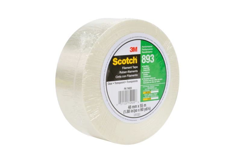 Scotch® 필라멘트 테이프 893P, 투명, 760 mm x 50 m
